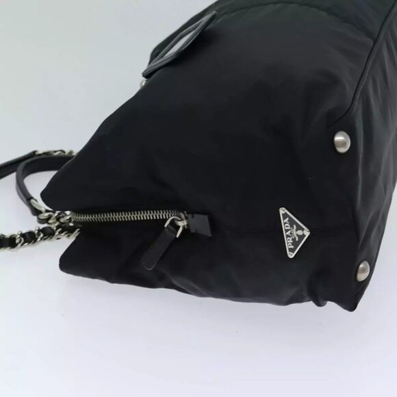 PRADA Tote Bag Nylon Black Auth - Picture 4 of 16